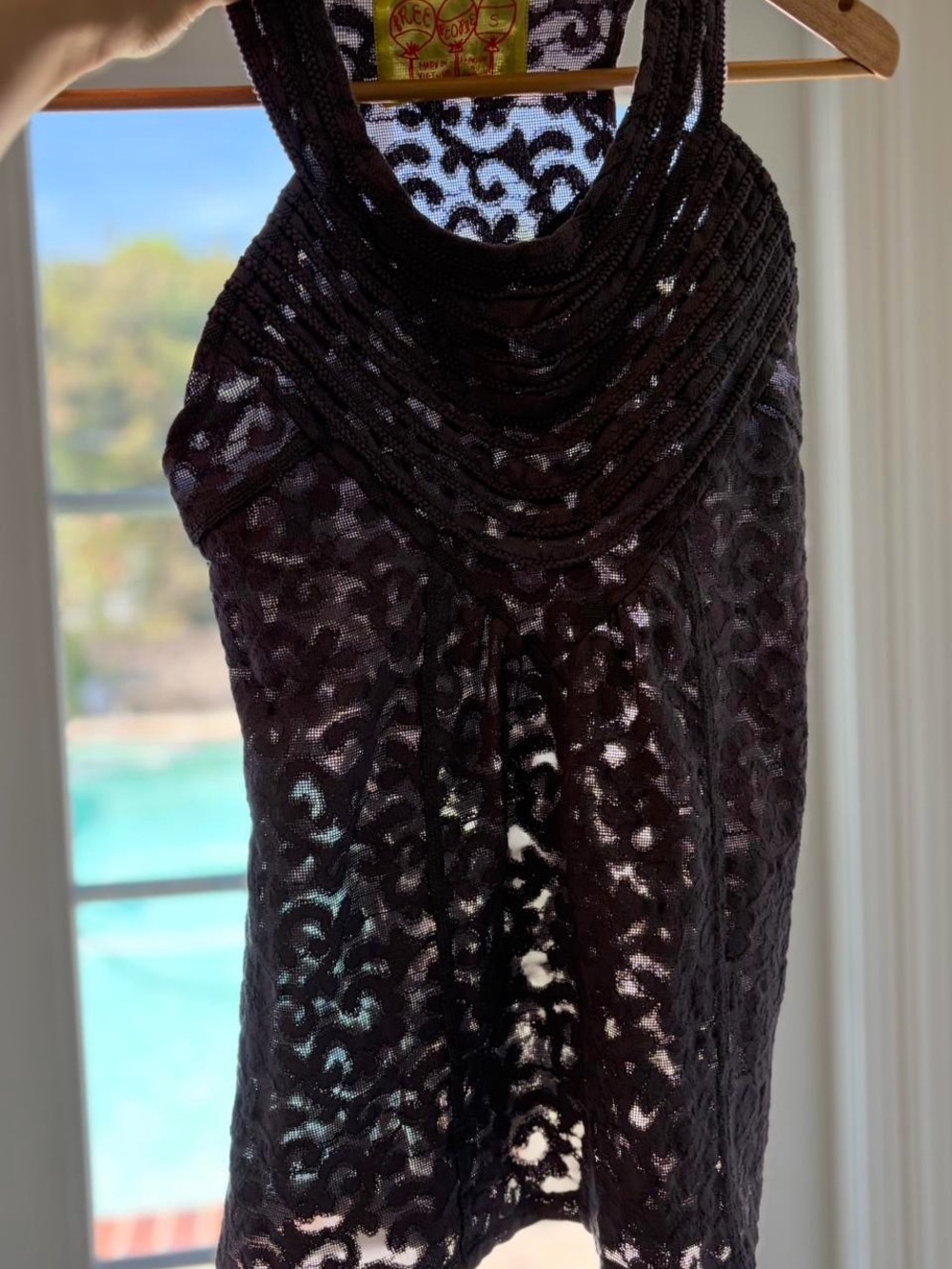 RARE Free People vintage Y2K fairy boho embroidered tank top purple floral S - Picture 4 of 11